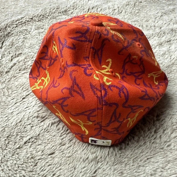 Atlanta Braves Hat New Era 59Fifty All Over Print Baseball Cap Orange 7 5/8 New - Picture 4 of 16